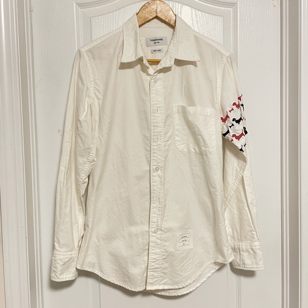 Thom Browne Hector Embroidered Oxford Shirt Size 1